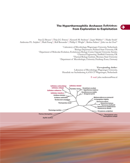 The Hyperthermophilic Archaeon Sulfolobus: from Exploration to Exploitation