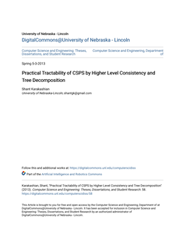 Practical Tractability of CSPS by Higher Level Consistency and Tree Decomposition