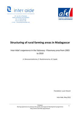 Structuring of Rural Farming Areas in Madagascar