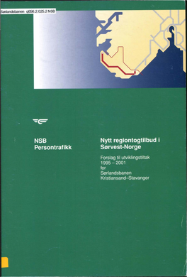NSB Persontrafikk November 1994 Nytt Regiontogtilbud I Sørvest-Norge