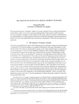 The Descent of Inanna As a Ritual Journey to Kutha?