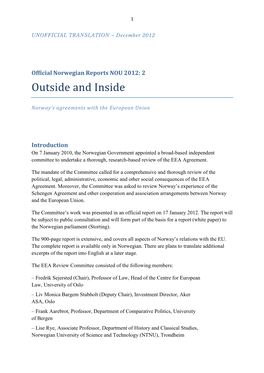 Europeanisation of Norway 1992-2011