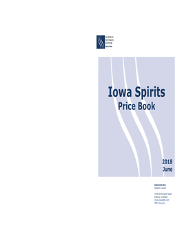 Iowa Spirits Price Book