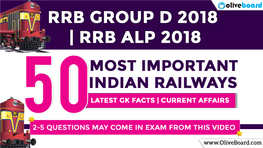 RRB ALP 2018 50 Most Important Indian Railways Latest GK Facts