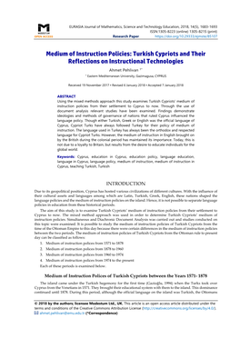 Turkish Cypriots and Their Reflections on Instructional Technologies