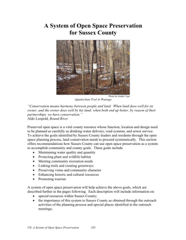 A System of Open Space Preservation for Sussex County