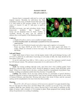 PASSION FRUIT (Passifloraedulis L.)