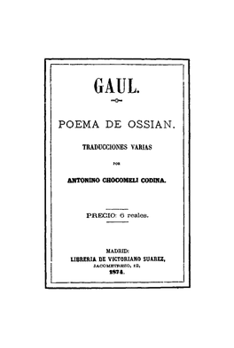 Gaul : Poema De Ossian