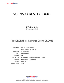 Vornado Realty Trust Form