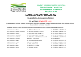 Harmonogram Przetargów