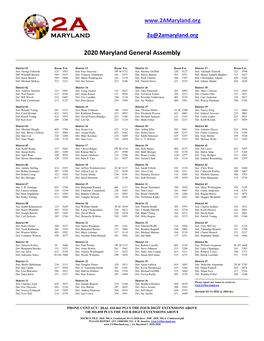 2020 Maryland General Assembly
