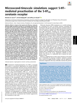 Microsecond-Timescale Simulations Suggest 5-HT–Mediated