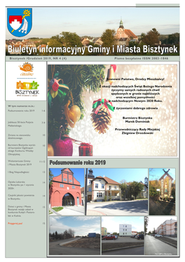 Bisztynek /Grudzień 2019, NR 4 (4) Pismo Bezpłatne ISSN 2083 -1846