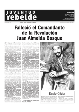 Falleció El Comandante De La Revolución Juan Almeida Bosque