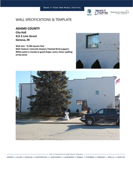 Wall Specifications & Template Adams County