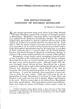 The Revotutionary Thought of Eduardo Mondlane