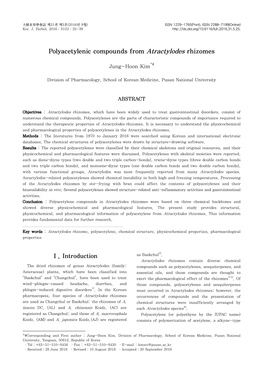 Polyacetylenic Compounds from Atractylodes Rhizomes