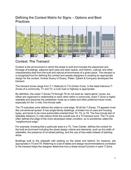 Defining the Context Matrix for Signs – Options and Best Practices
