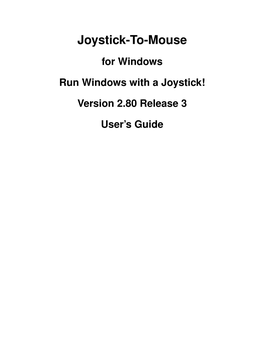 Joystick-To-Mouse User's Guide (Manual PDF)