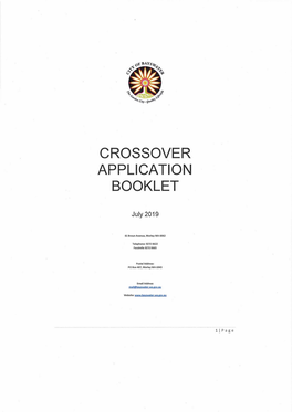 Crossover Application Booklet