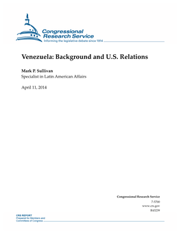 Venezuela: Background and U.S