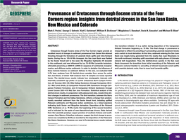 Insights from Detrital Zircons in the San Juan Basin, GEOSPHERE; V