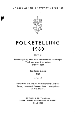 Folketelling 1960 Hefte I