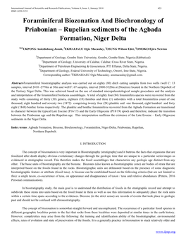 Rupelian Sediments of the Agbada Formation, Niger Delta