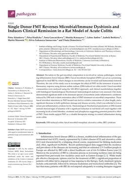 Single Donor FMT Reverses Microbial/Immune Dysbiosis and Induces Clinical Remission in a Rat Model of Acute Colitis