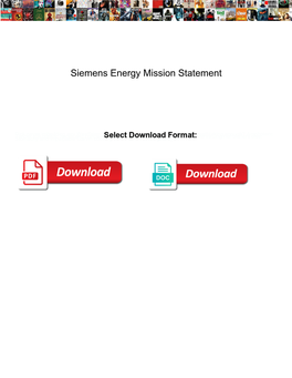 Siemens Energy Mission Statement