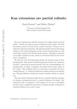 Kan Extensions Are Partial Colimits, As Claimed by the Paper’S Title