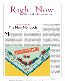 The New Monopoly Can Control the Cost of Labor