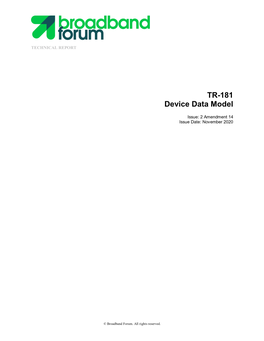 TR-181 Device Data Model