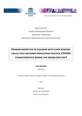 Pharmacokinetics in Children with Liver Disease