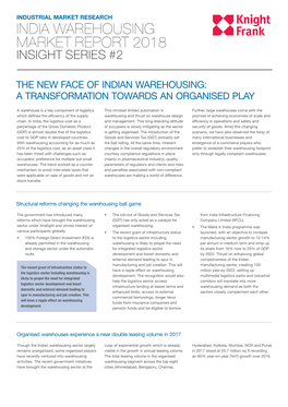 India Warehousing Market Report 2018 Insight Series #2