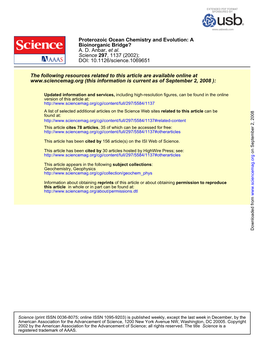 Anbar & Knoll, Science 2002