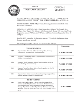 Portland City Council Agenda