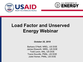 Load Factor and Unserved Energy in Pakistan