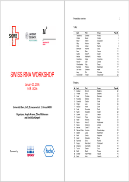 Swiss Rna Workshop
