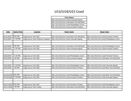 U13/U14/U15 Coed