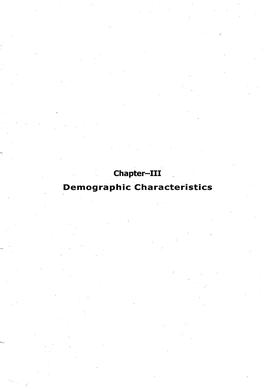 Chapter-Ill Demographic Characteristics 111.1