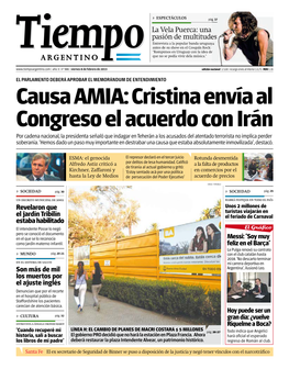 Causa AMIA: Cristina Envía Al Congreso El Acuerdo Con Irán