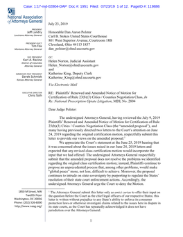 1 July 23, 2019 Honorable Dan Aaron Polster Carl B. Stokes United States