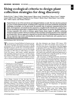 Using Ecological Criteria to Design Plant Collection Strategies for Drug Discovery