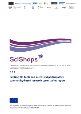 Fifteen Case Studies Undertaken As Part of the Scishops.Eu Horizon 2020 Project