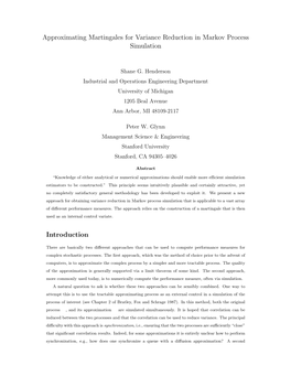 Approximating Martingales for Variance Reduction in Markov Process Simulation