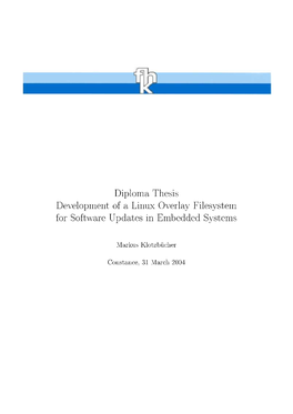 Diploma Thesis Development of a Linux Overlay Filesystem for Software Updates in Embedded Systems