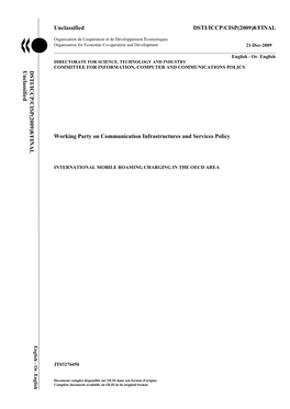 International Mobile Roaming Charging in the Oecd Area