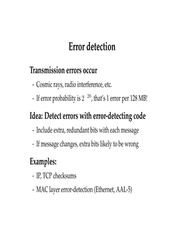 Error Detection