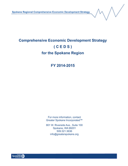 Comprehensive Economic Development Strategy ( C E D S ) for the Spokane Region